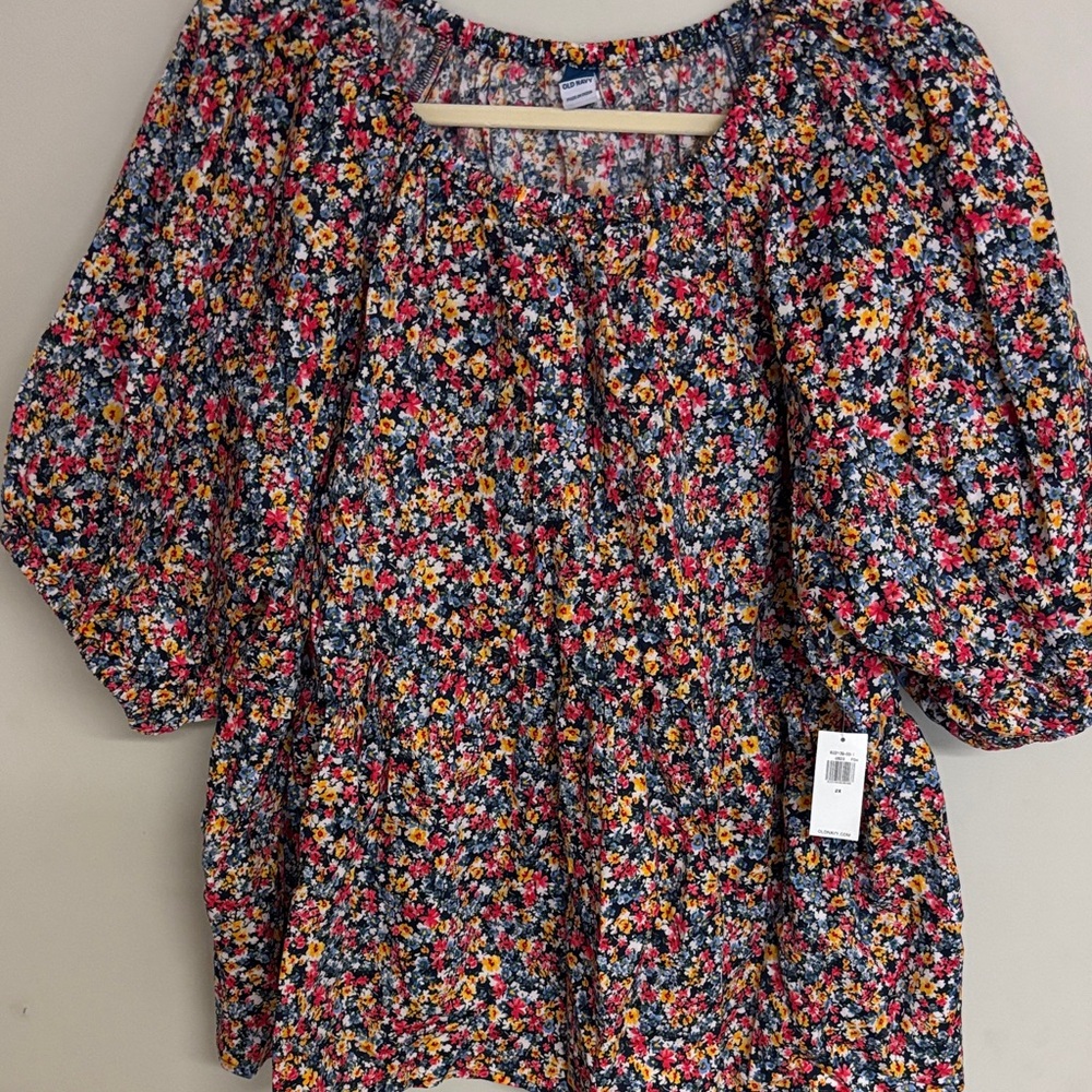NWT Old Navy Multicolor Floral Blouse 2x